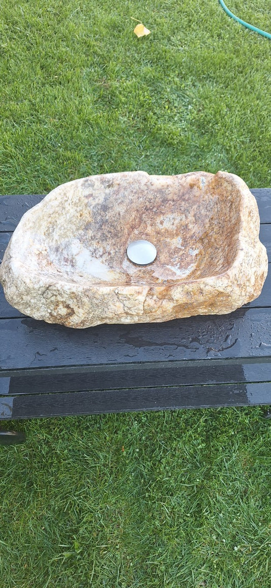 Lavoar din Piatră de Râu 54x36x15, 30 kg,cu montaj pe blat