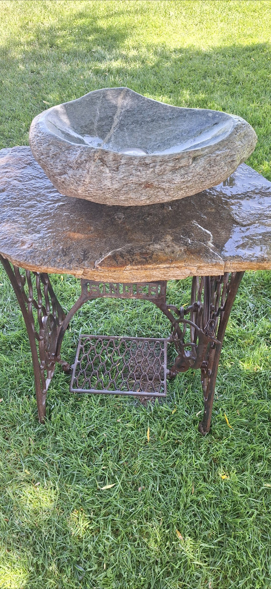 Lavoar Piatră Naturală, 46×37×13,montaj pe blat,greutate 20 kg,gri