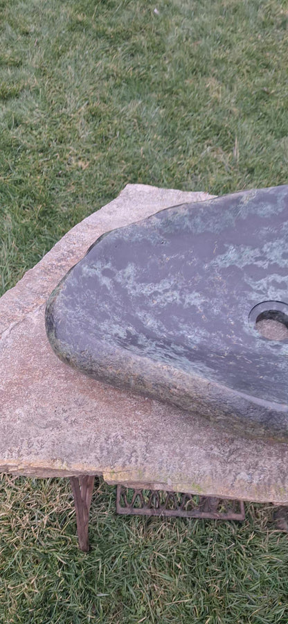 Lavoar Piatră Naturală,negru/verde,montaj pe blat, 14,3kg  ,50/35/10