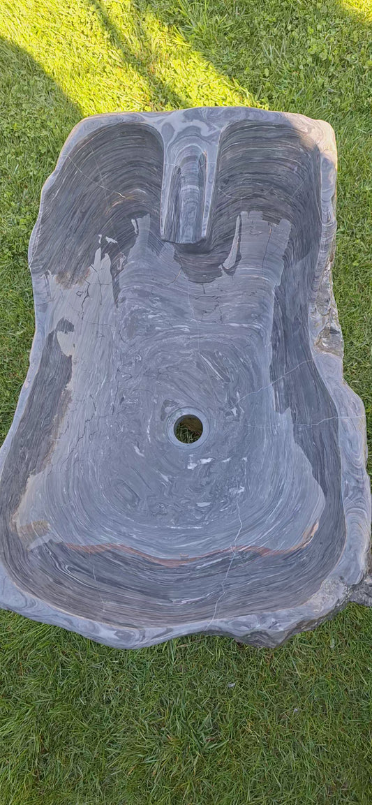 Lavoar Piatră Naturală, 68×50×24,montaj pe blat,63 kg,gri antracit