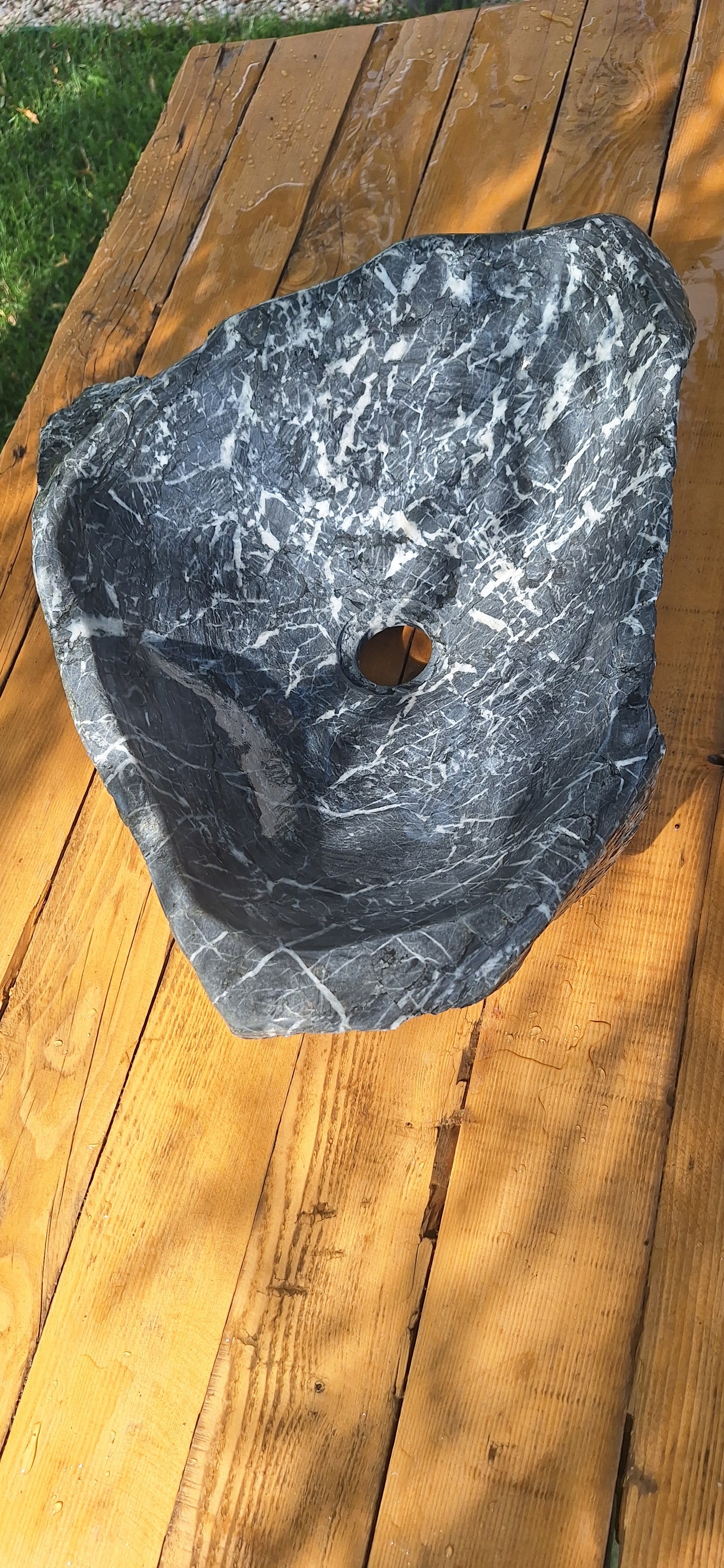 Lavoar din Piatră Naturală, 48×40×15,montaj pe blat,gri antracit,20 kg