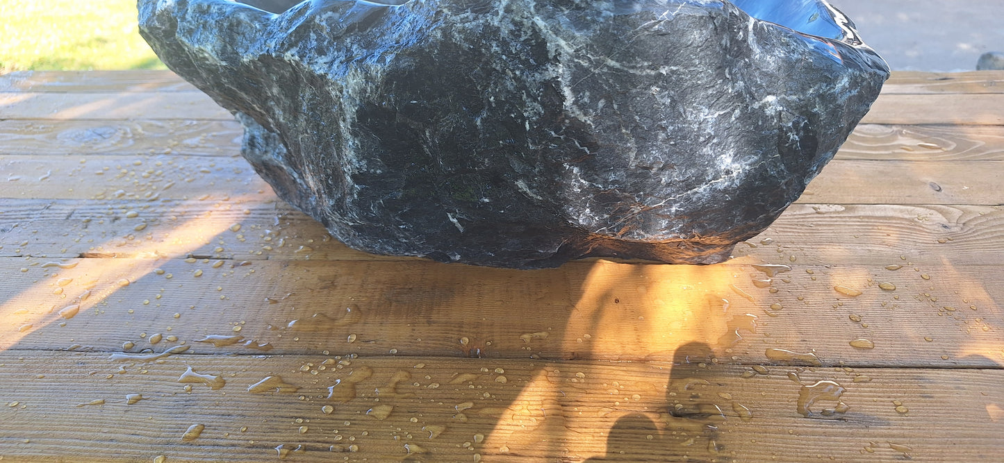 Lavoar din Piatră de râu,55×40×20,montaj pe blat,30 kg,gri antracit