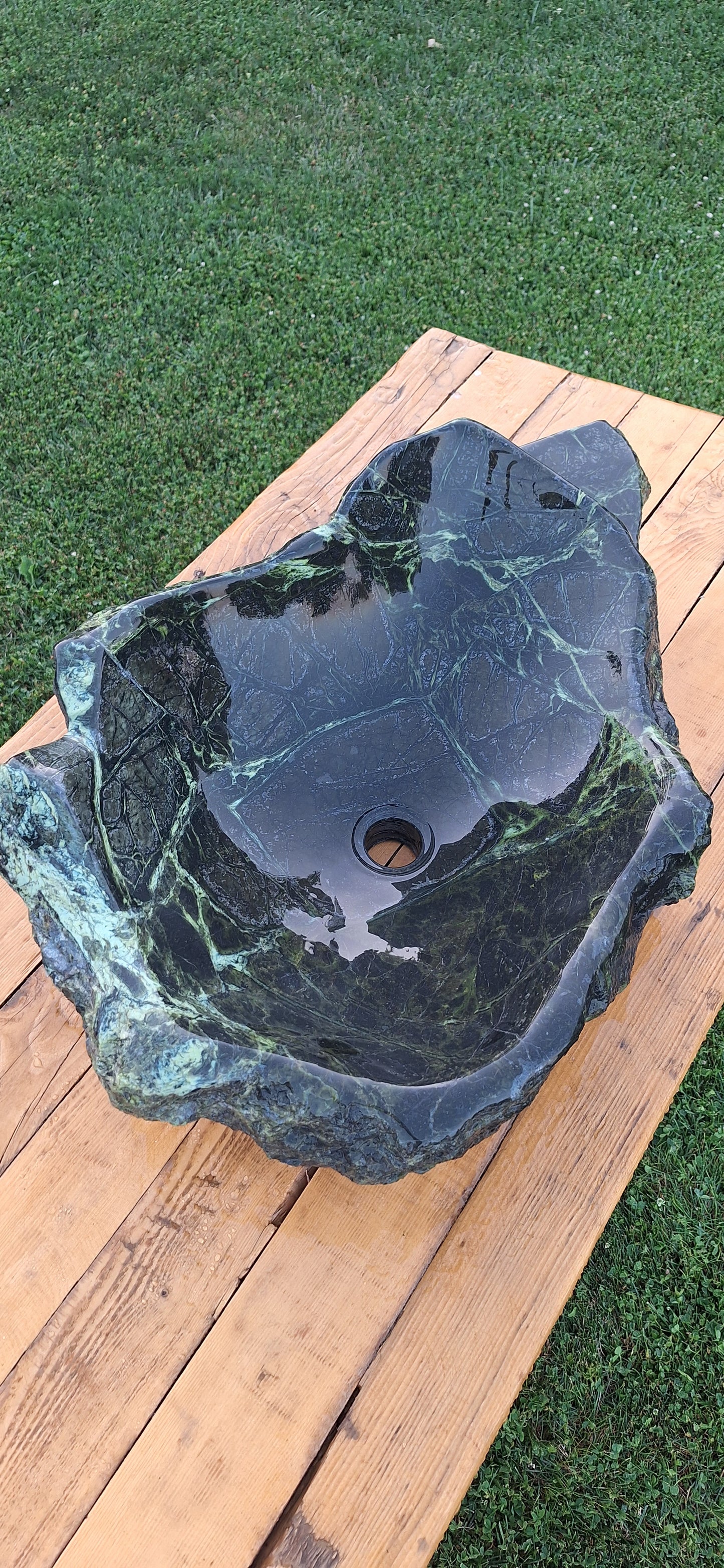Lavoar Piatră Naturală (serpentinit)75×50×23,montaj pe blat,56 kg