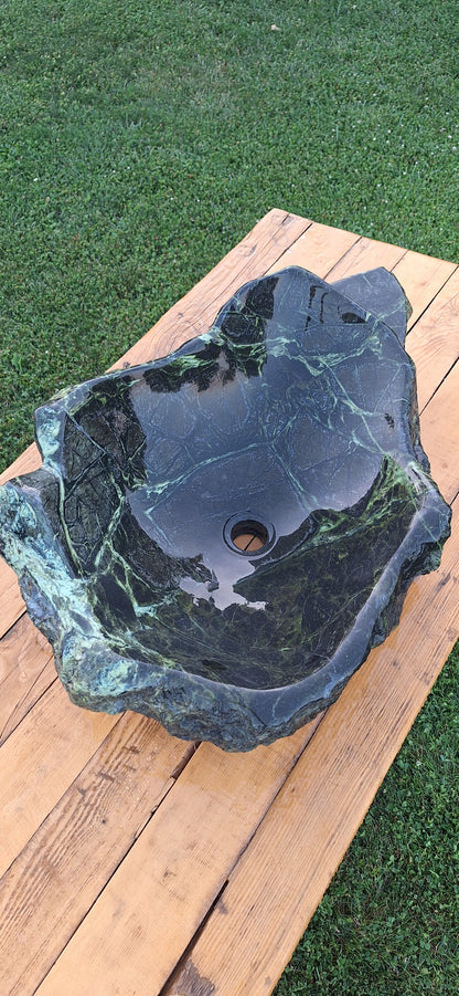 Lavoar Piatră Naturală (serpentinit)75×50×23,montaj pe blat,56 kg