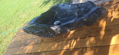 Lavoar din Piatră Naturală,80×52×24,montaj pe blat, 39.5 kg,culoare gri antracit