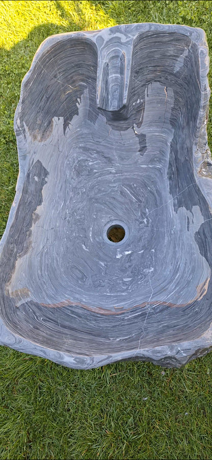 Lavoar Piatră Naturală, 68×50×24,montaj pe blat,63 kg,gri antracit