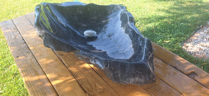 Lavoar din Piatră Naturală,80×52×24,montaj pe blat, 39.5 kg,culoare gri antracit