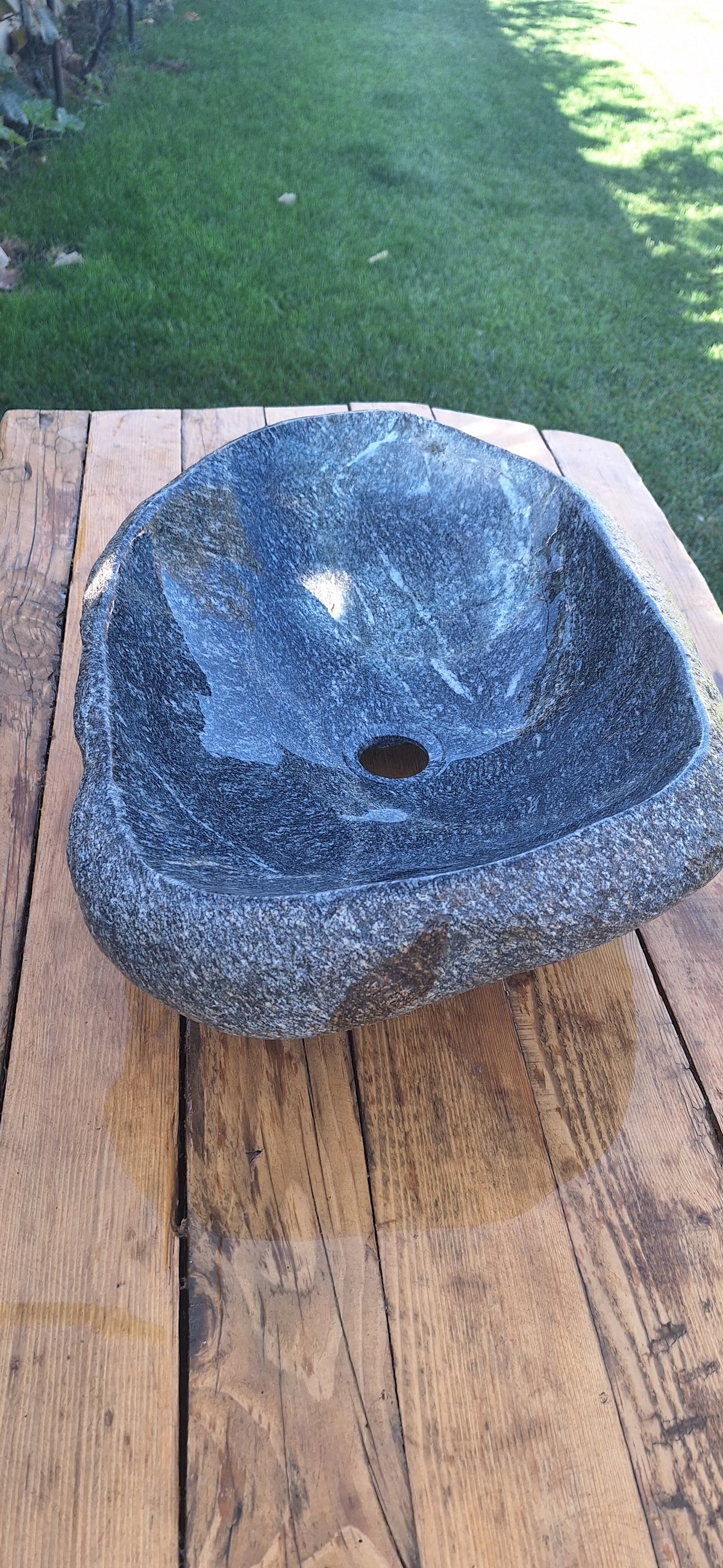 Lavoar din Piatră Naturală, 53×38×14,(L×l×h),19kg,montaj pe blat,culoare gri