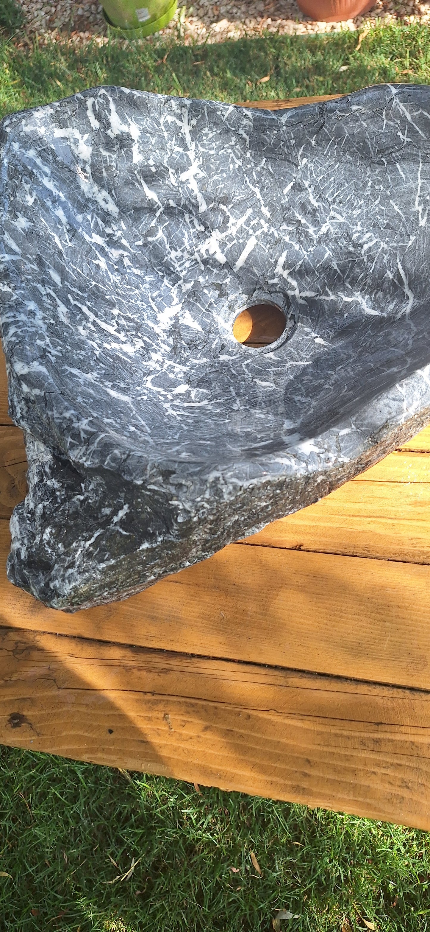 Lavoar din Piatră Naturală, 48×40×15,montaj pe blat,gri antracit,20 kg