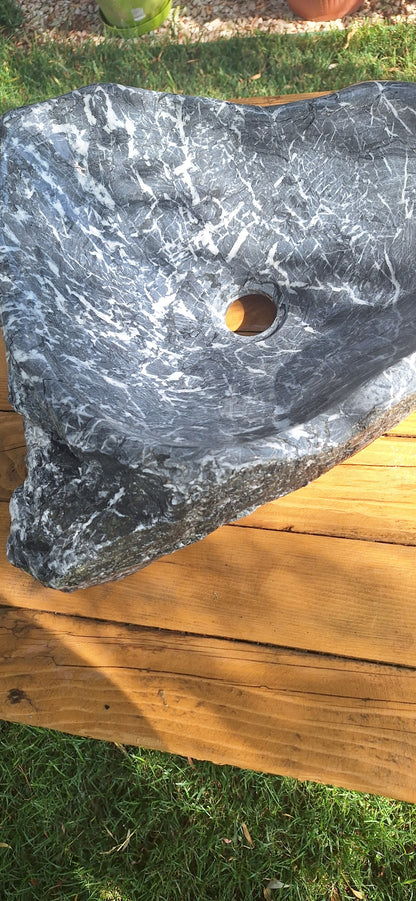Lavoar din Piatră Naturală, 48×40×15,montaj pe blat,gri antracit,20 kg