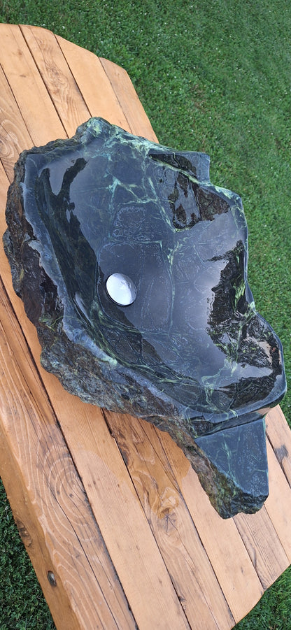 Lavoar Piatră Naturală (serpentinit)75×50×23,montaj pe blat,56 kg