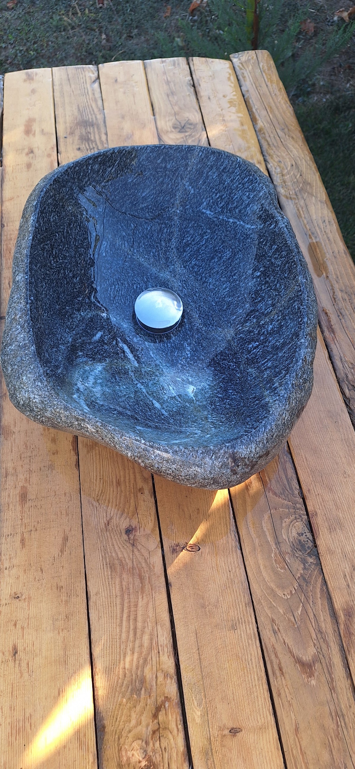 Lavoar din Piatră Naturală, 53×38×14,(L×l×h),19kg,montaj pe blat,culoare gri