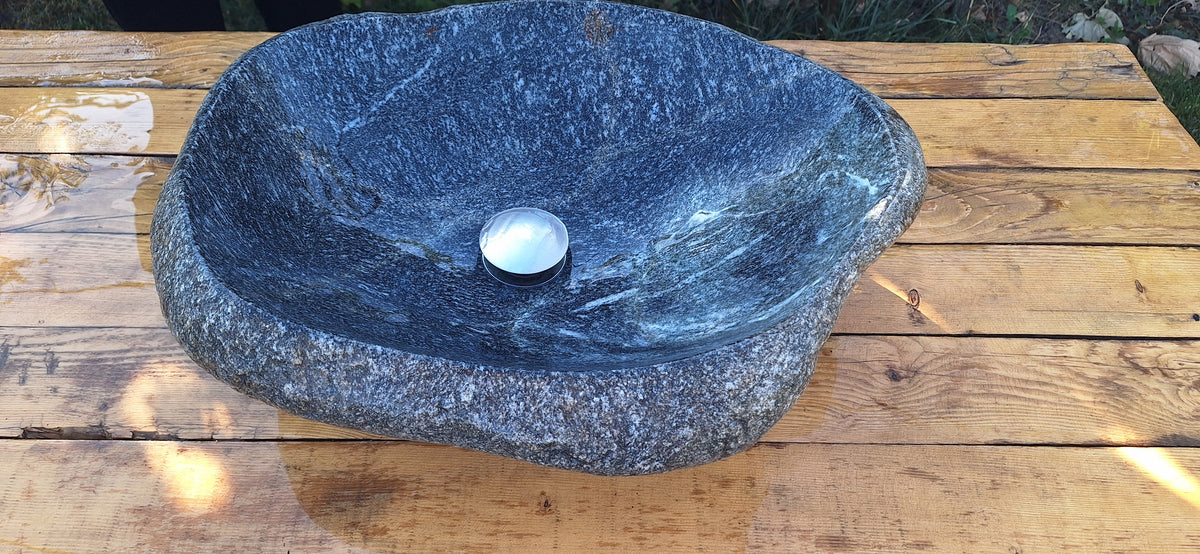 Lavoar din Piatră Naturală, 53×38×14,(L×l×h),19kg,montaj pe blat,culoare gri