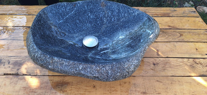 Lavoar din Piatră Naturală, 53×38×14,(L×l×h),19kg,montaj pe blat,culoare gri