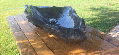 Lavoar din Piatră Naturală,80×52×24,montaj pe blat, 39.5 kg,culoare gri antracit