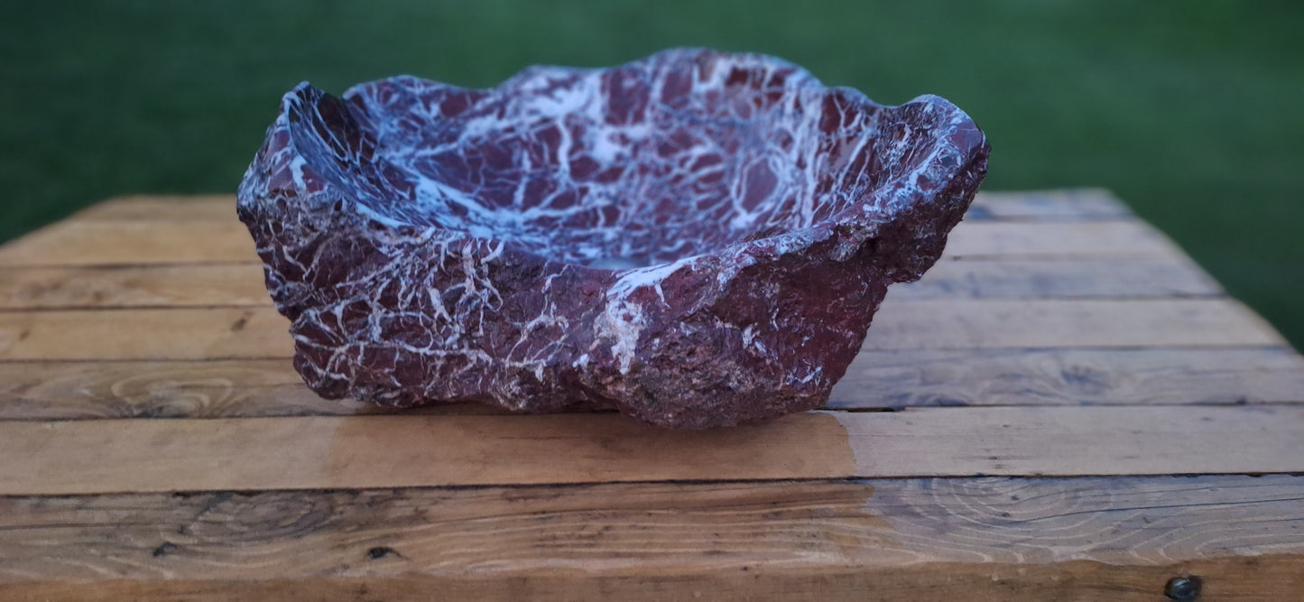 Lavoar Piatră Naturală (marmura rosie de Grecia)56×47×23 montaj pe blat,44 kg