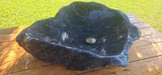 Lavoar din Piatră Naturală,80×52×24,montaj pe blat, 39.5 kg,culoare gri antracit