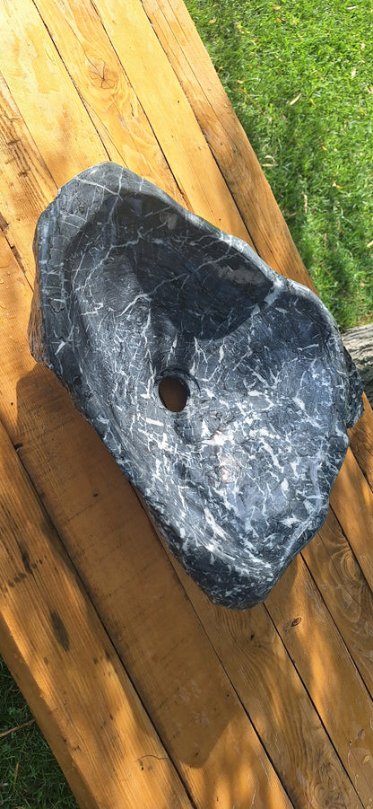 Lavoar din Piatră Naturală, 48×40×15,montaj pe blat,gri antracit,20 kg