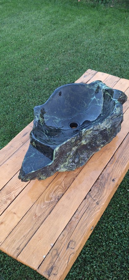 Lavoar Piatră Naturală (serpentinit)75×50×23,montaj pe blat,56 kg