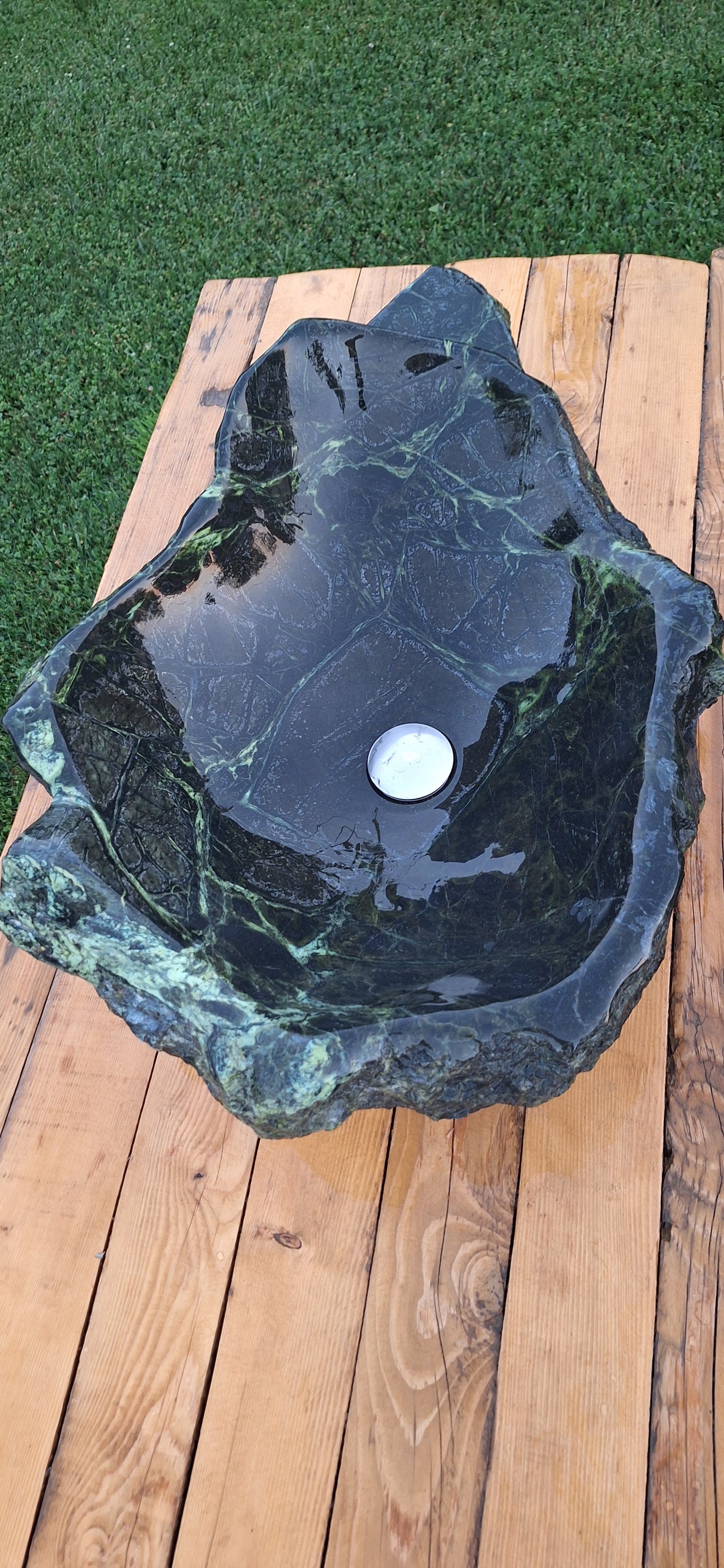 Lavoar Piatră Naturală (serpentinit)75×50×23,montaj pe blat,56 kg