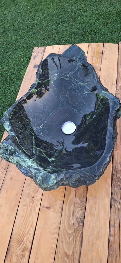 Lavoar Piatră Naturală (serpentinit)75×50×23,montaj pe blat,56 kg