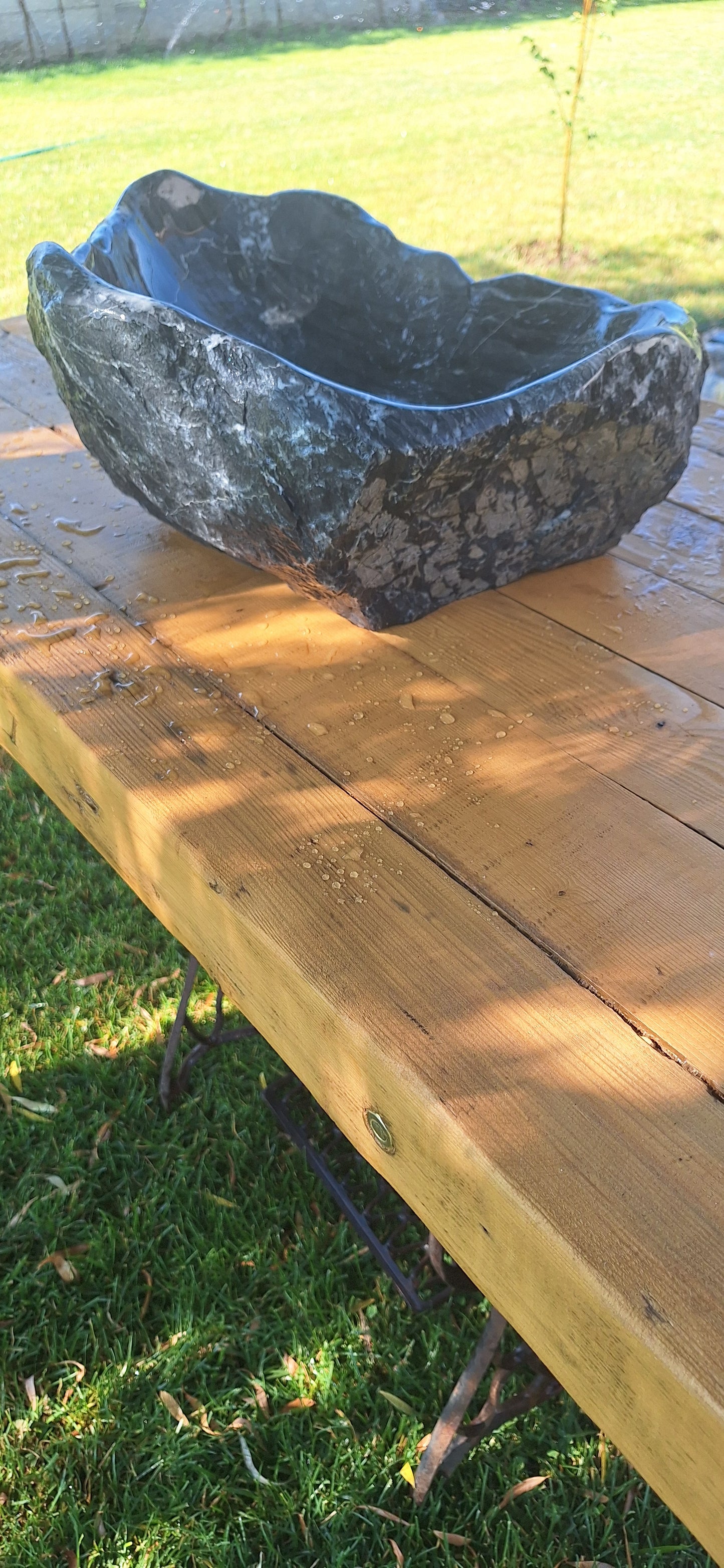 Lavoar din Piatră de râu,55×40×20,montaj pe blat,30 kg,gri antracit