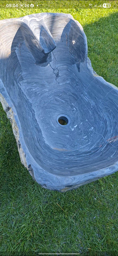 Lavoar Piatră Naturală, 68×50×24,montaj pe blat,63 kg,gri antracit